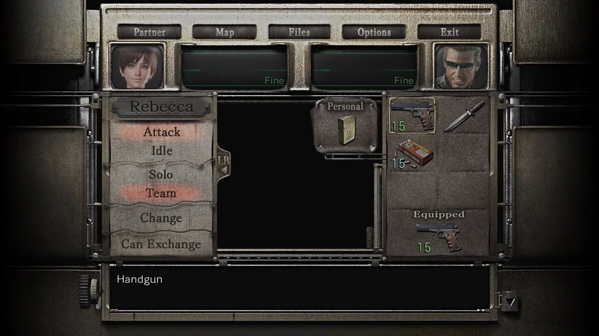 Resident Evil Zero HD Remaster — Classic portraits in inventory