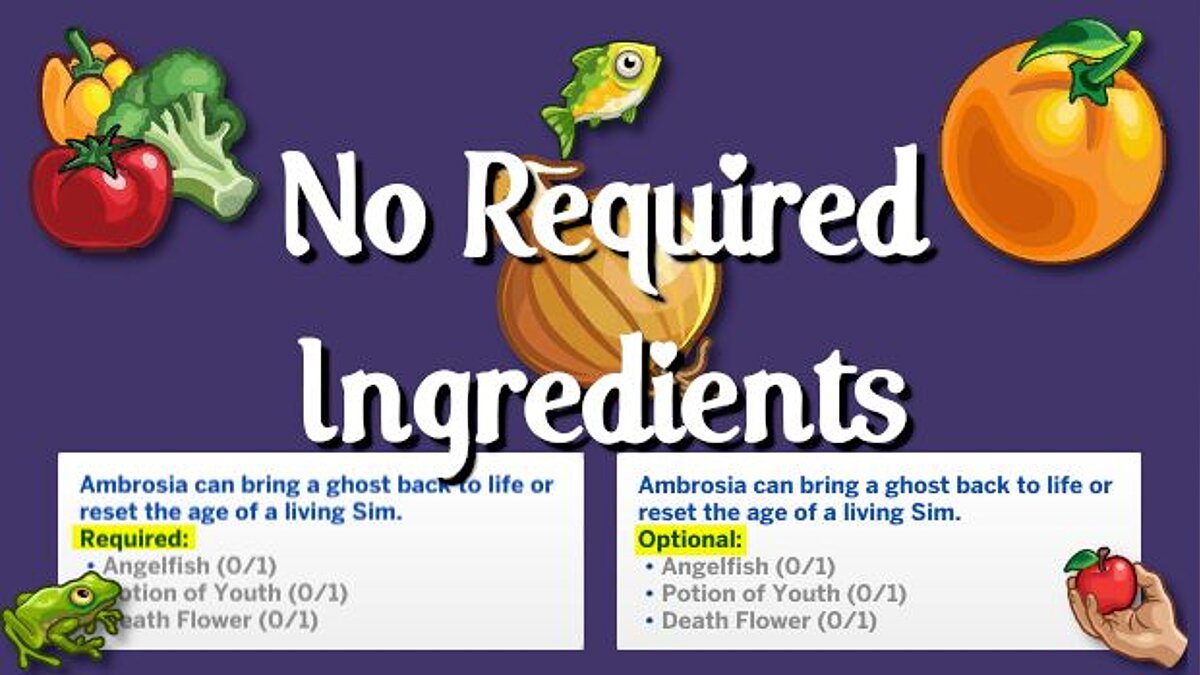 The Sims 4 — Optional ingredients for recipes (08.10.2020)