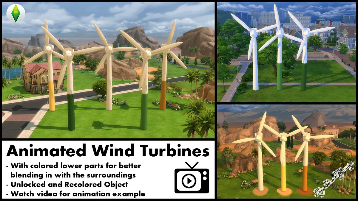 The Sims 4 — turbina eólica animada