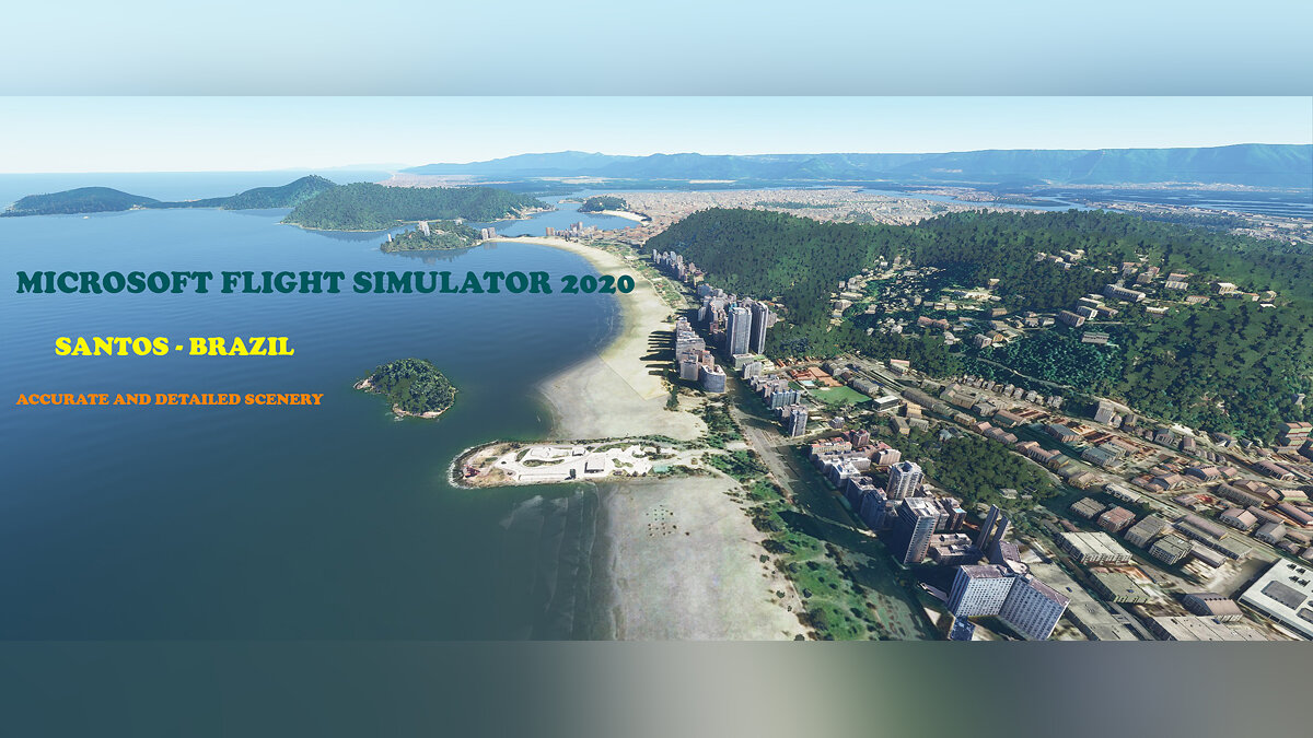 Microsoft Flight Simulator — Improved city of Santos in Brazil