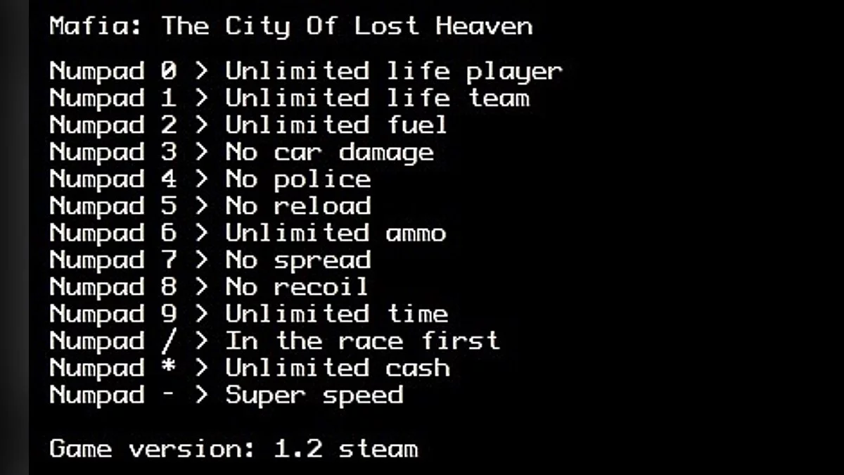 Mafia: The City of Lost Heaven — Trainer (+13) [Steam]