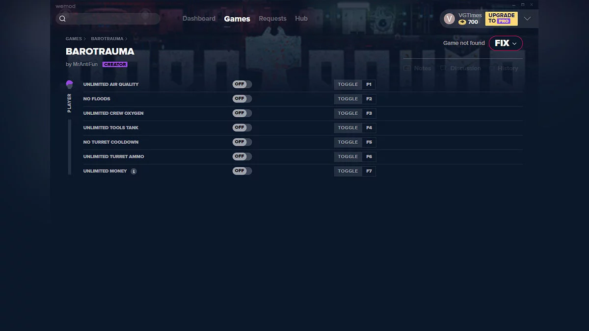 Barotrauma — Trainer (+7) from 10/31/2020 [WeMod]