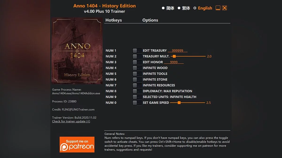 Anno 1404 - History Edition — Trainer (+10) [1.0]