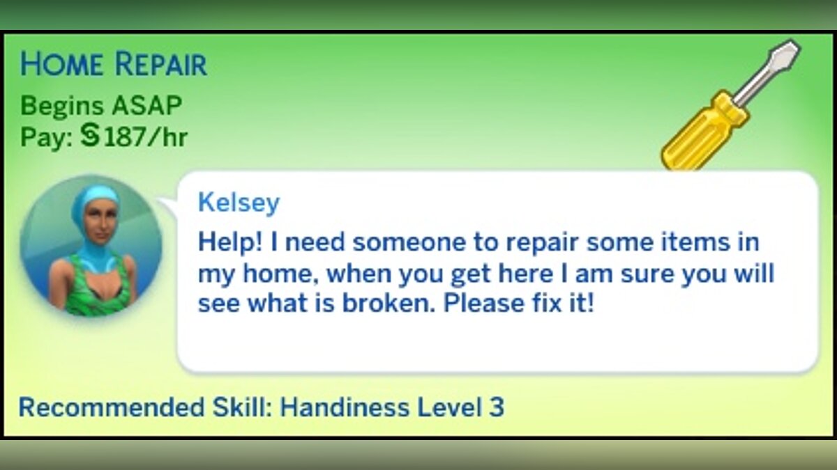 The Sims 4 — Part-time job - urgent repairs