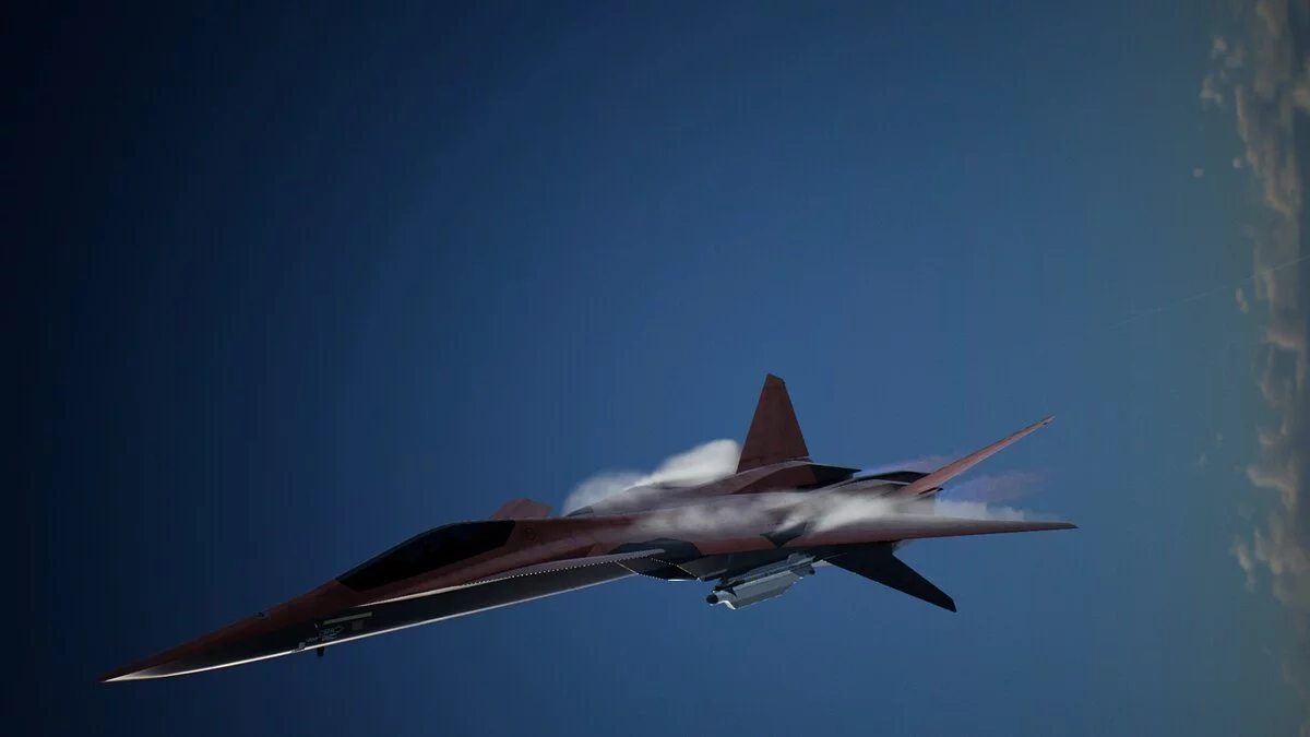 Ace Combat 7: Skies Unknown — XFA-27 с красно-черной раскраской