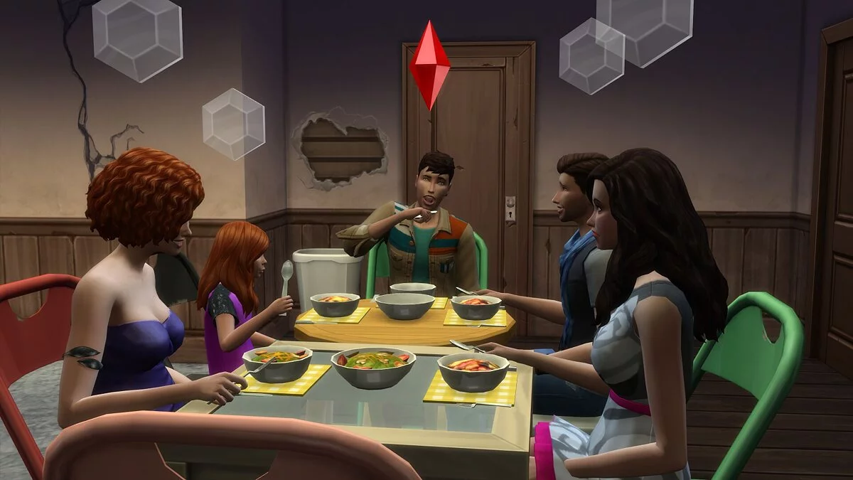 The Sims 4 — Sims eat and drink while sitting at the table (11/03/2020)