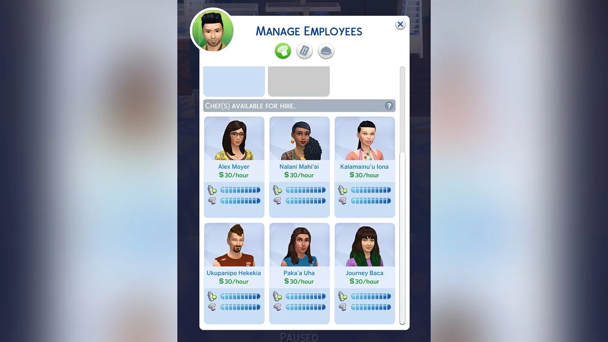 The Sims 4 — Todos los trabajadores contratados tienen máximas habilidades (11/11/2020)