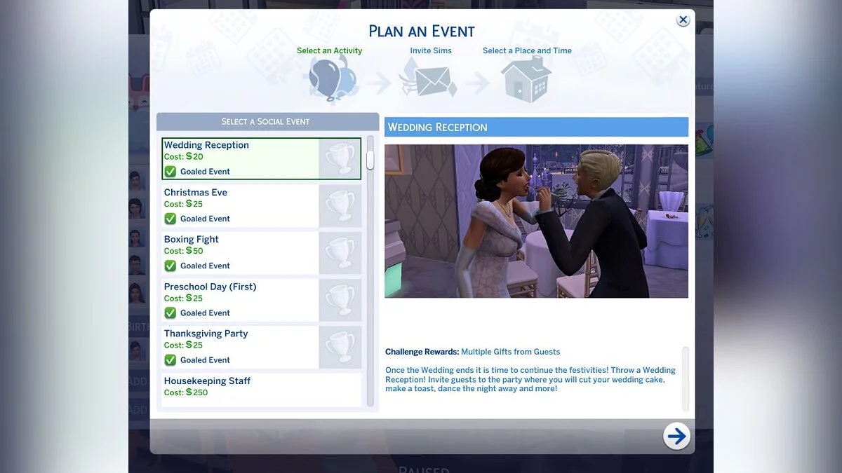 The Sims 4 — Evento - recepción de boda