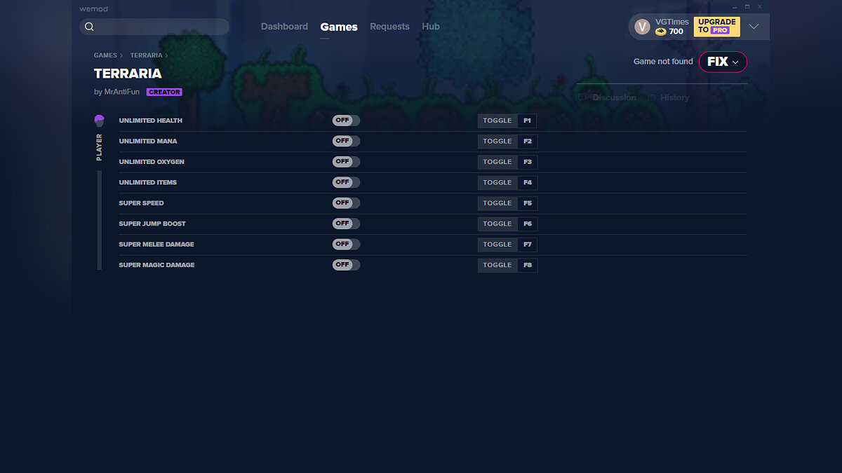 Terraria — Trainer (+8) from 02.11.2020 [WeMod]