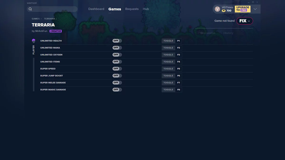 Terraria — Trener (+8) od 02.11.2020 [WeMod]