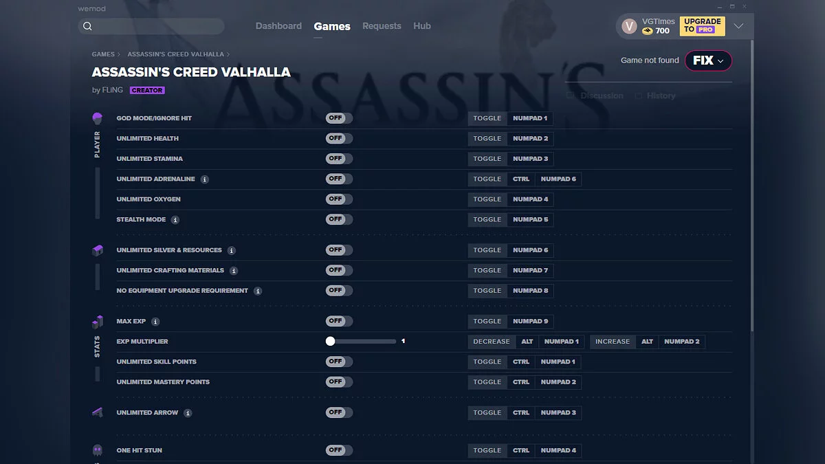 Assassin&#039;s Creed Valhalla — Entrenador (+19) del 27/11/2020 [WeMod] [Uplay]