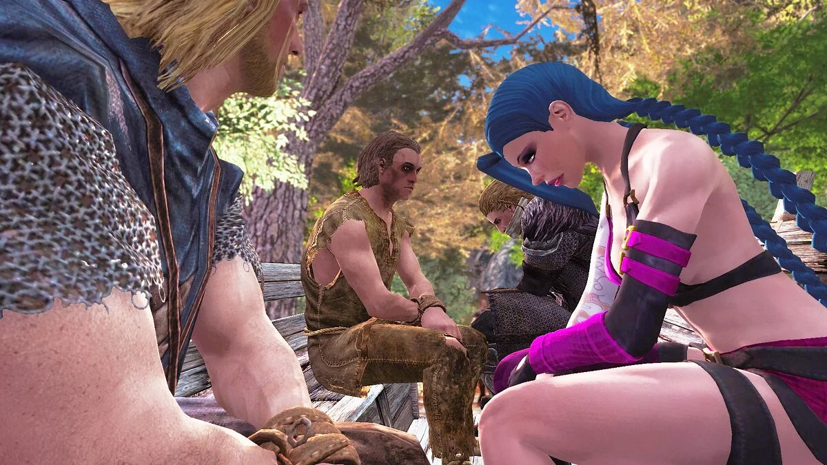 The Elder Scrolls 5: Skyrim Legendary Edition — Костюм и прическа Джинкс из игры League of Legends