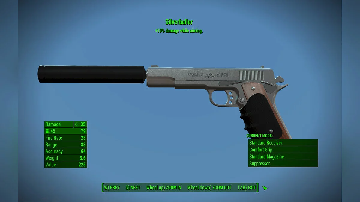 Fallout 4: Game of the Year Edition — Pistola del juego de Hitman.