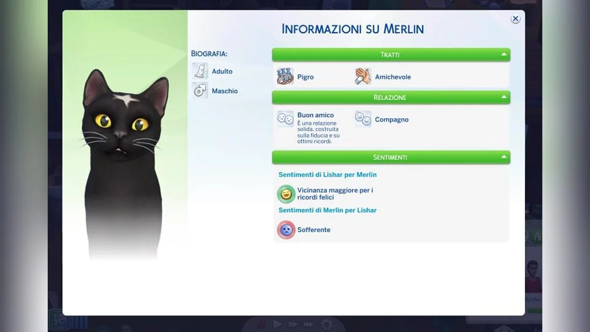 The Sims 4 — Sentimientos del perfil de la mascota