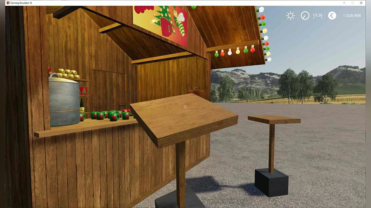 Farming Simulator 19 — Christmas Market Mulled Wine — новогодние декорации