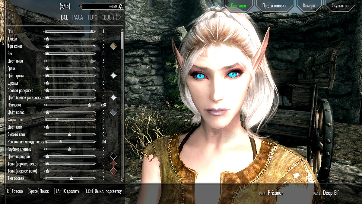 Elder Scrolls 5: Skyrim Special Edition — Deep Elf - preset for the main character