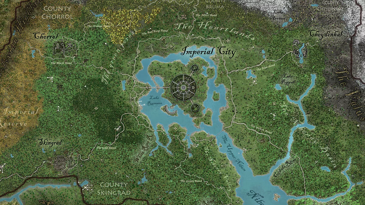 The Elder Scrolls 4: Oblivion — Retexture of the Cyrodiil map