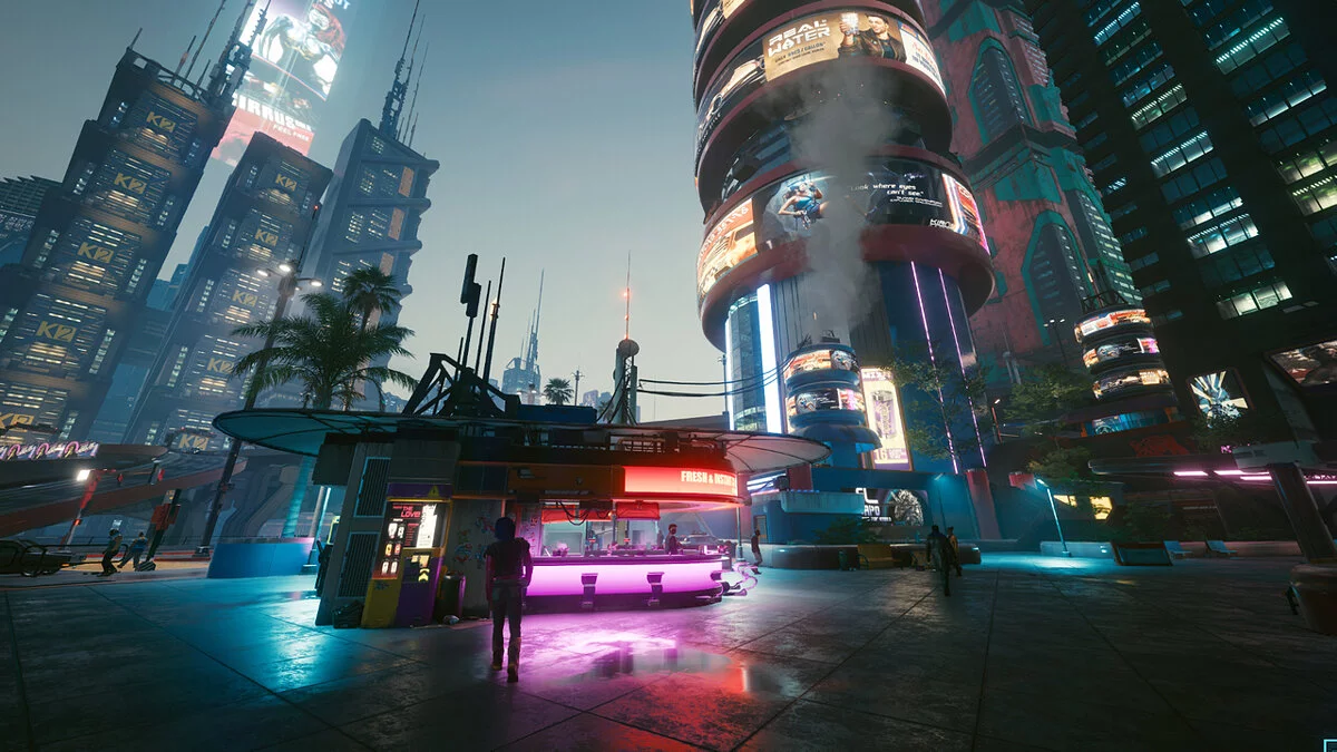 Cyberpunk 2077 — Iluminación y colores realistas.