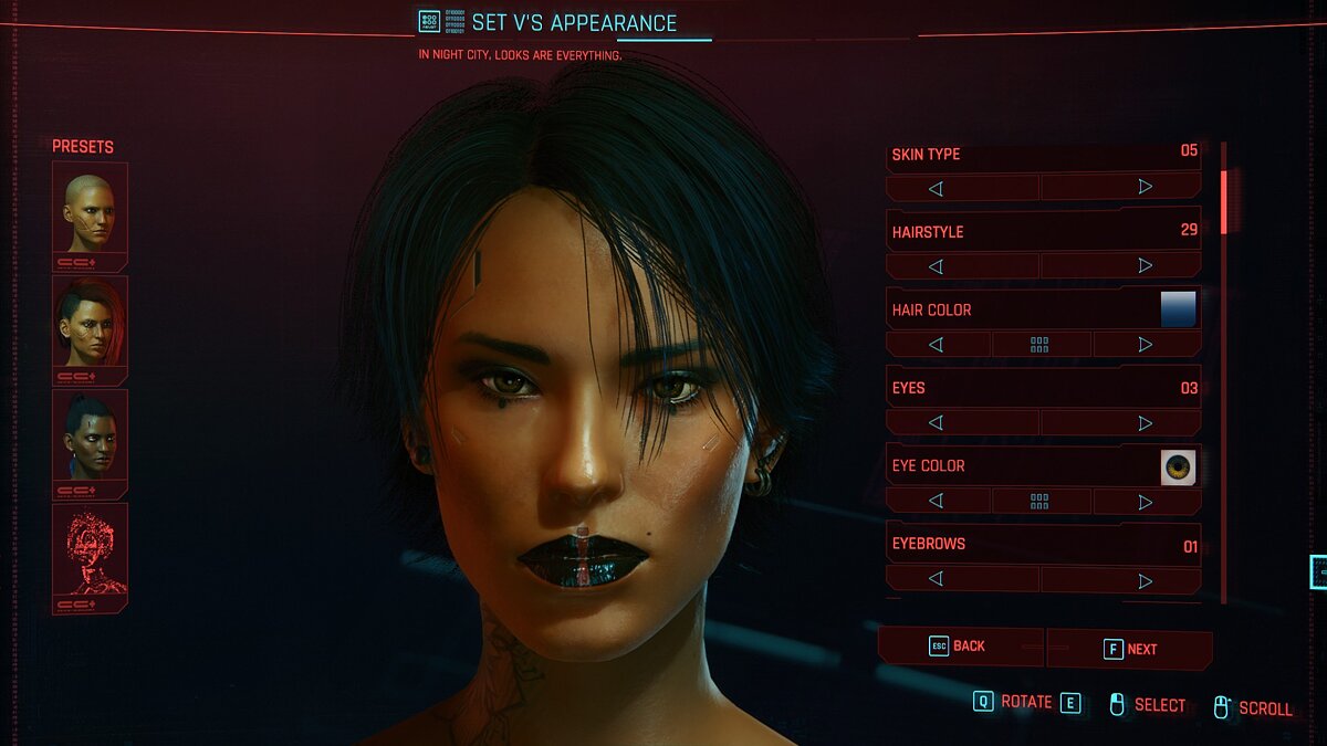 Cyberpunk 2077 — Preset for female V