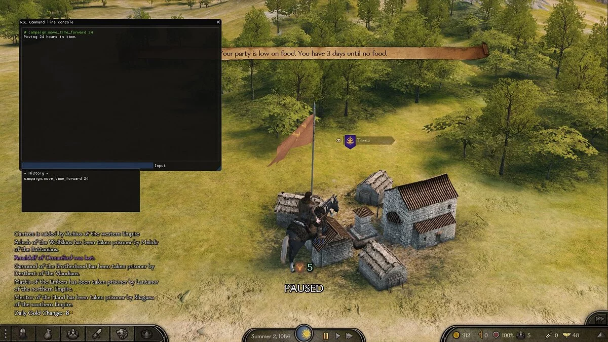 Mount &amp; Blade 2: Bannerlord — Advertencia alimentaria