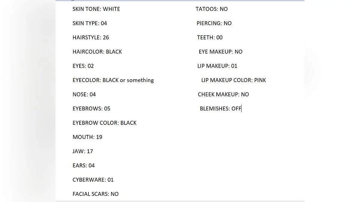 Cyberpunk 2077 — Женский пресет для Ви