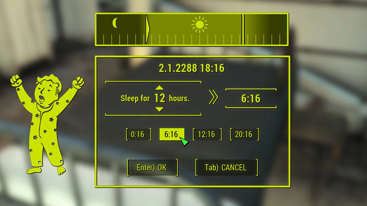 Fallout 4: Game of the Year Edition — Лучшее меню сна и ожидания