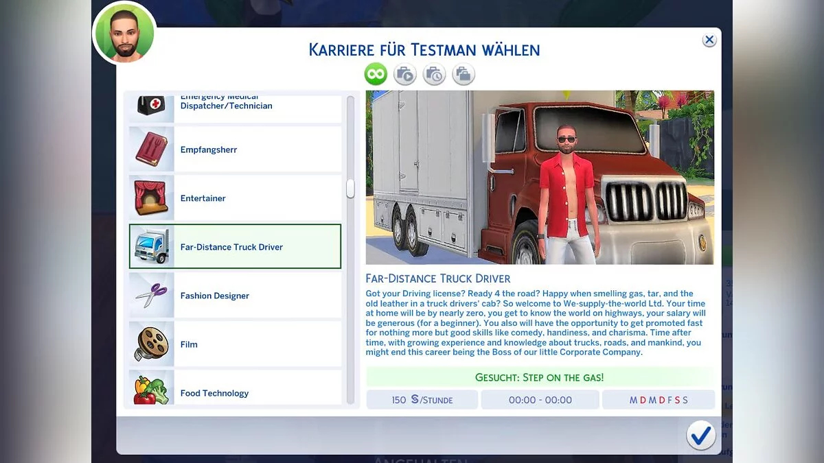 The Sims 4 — Trucker career