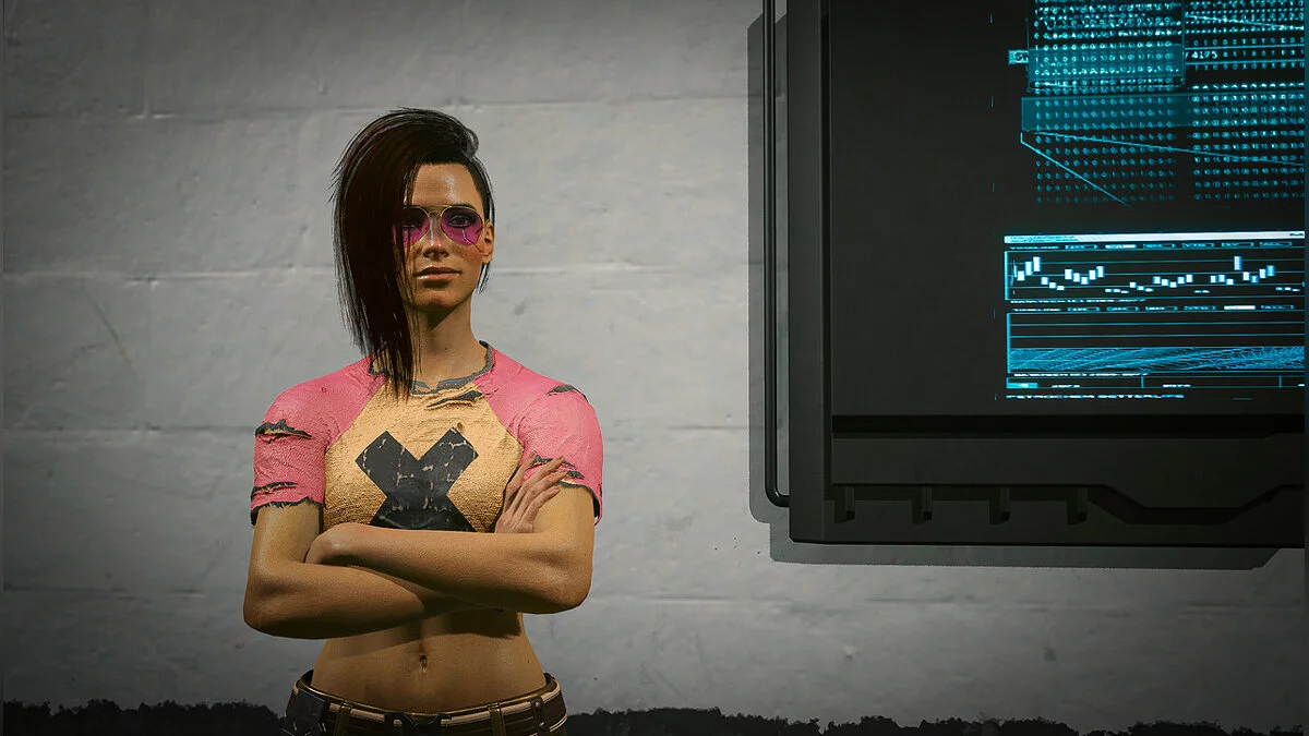 Cyberpunk 2077 — Girl V is a nomad with Johnny clothes