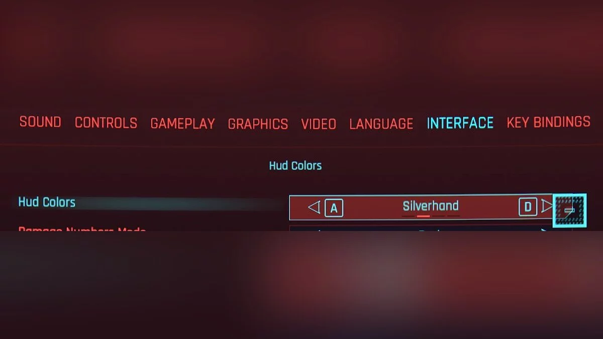 Cyberpunk 2077 — Цвета HUD Джонни Сильверхэнда