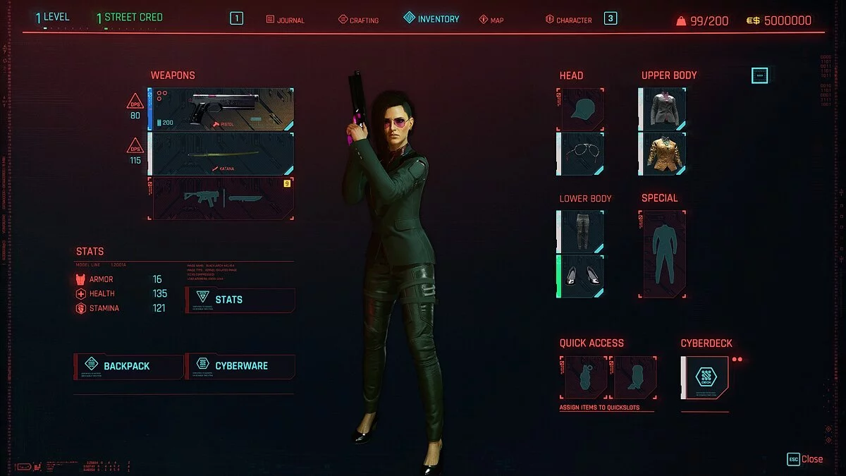 Cyberpunk 2077 — Жінка Ві з одягом Сильверхенда