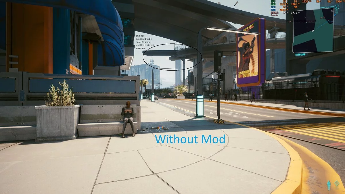 Cyberpunk 2077 — Increased shadow draw distance