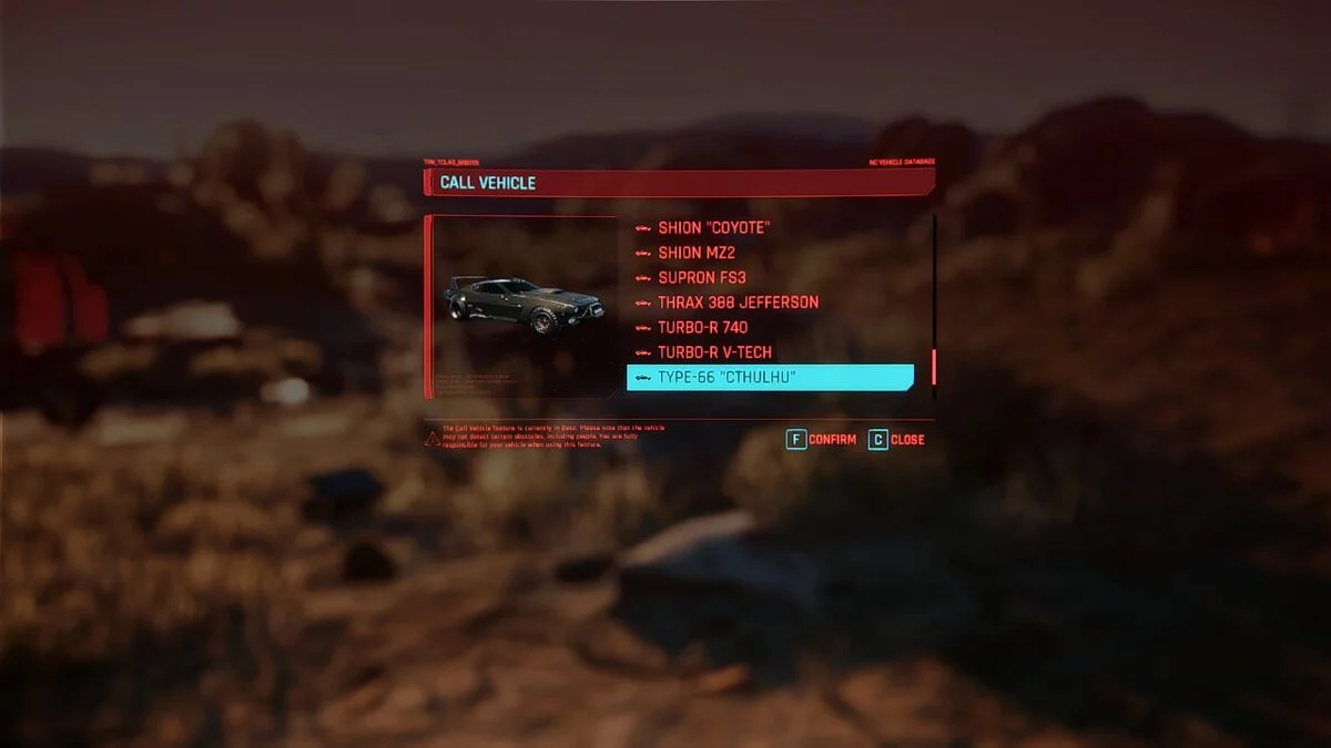 Cyberpunk 2077 — Quadra Type-66 Cthulhu в вашем гараже