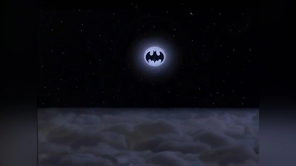 Batman: Arkham City — Símbolo de Batman en la luna.