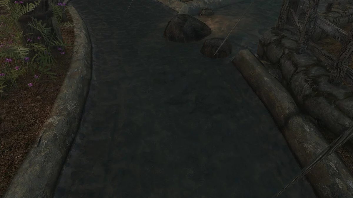 Elder Scrolls 5: Skyrim Special Edition — Рябь дождя на воде в городах