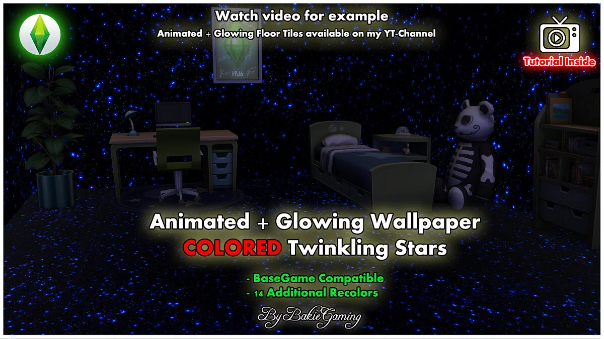 The Sims 4 — Animated wallpaper - colorful twinkling stars