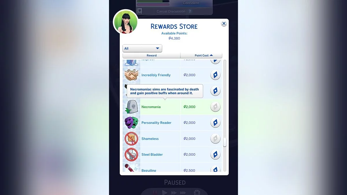 The Sims 4 — Характеристика характеру - некроманія