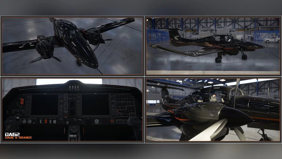 Microsoft Flight Simulator — Чорно-жовтогаряча розмальовка для літака DA62