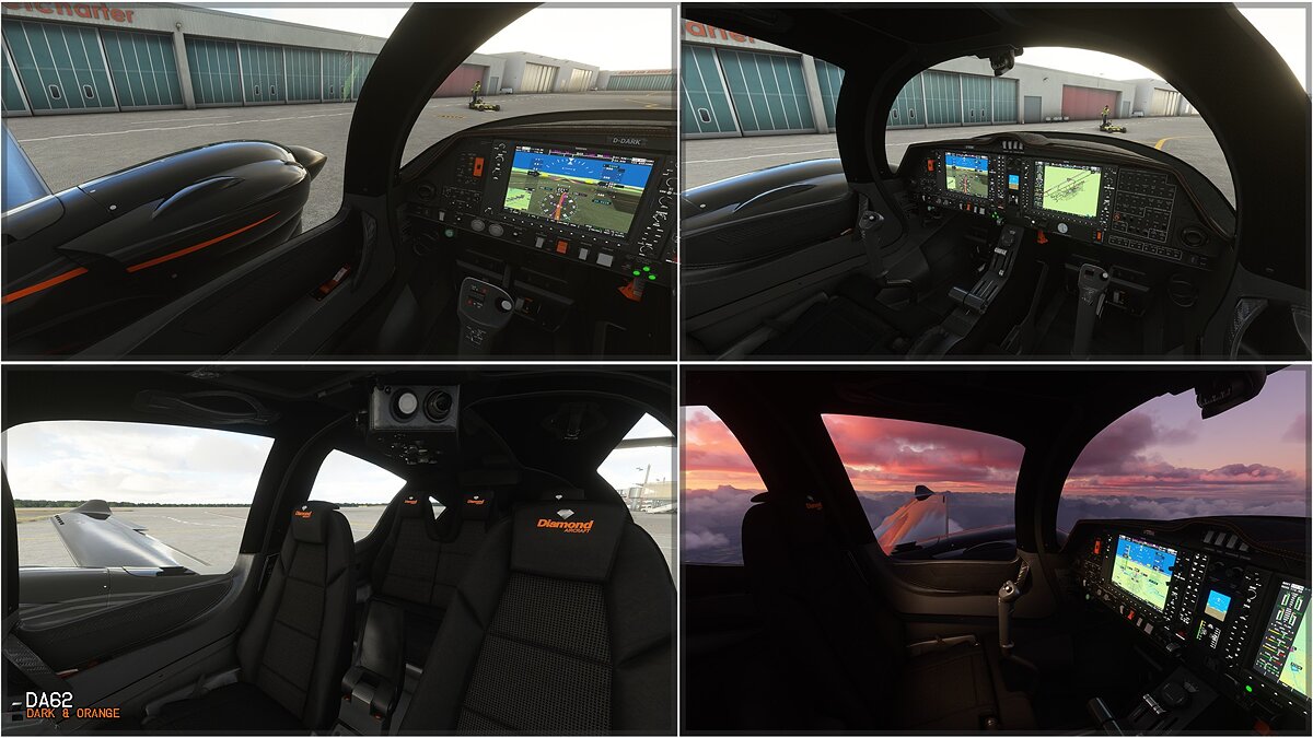 Microsoft Flight Simulator — Black and orange livery for the DA62 aircraft