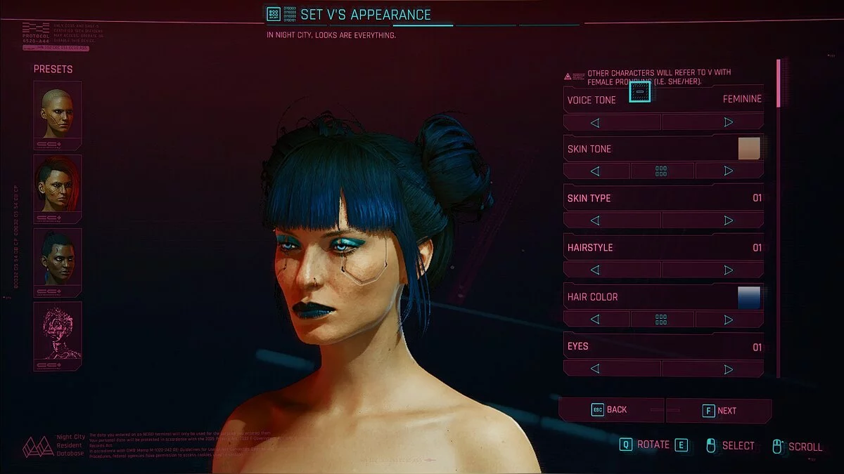 Cyberpunk 2077 — Blue Moon Hairstyle