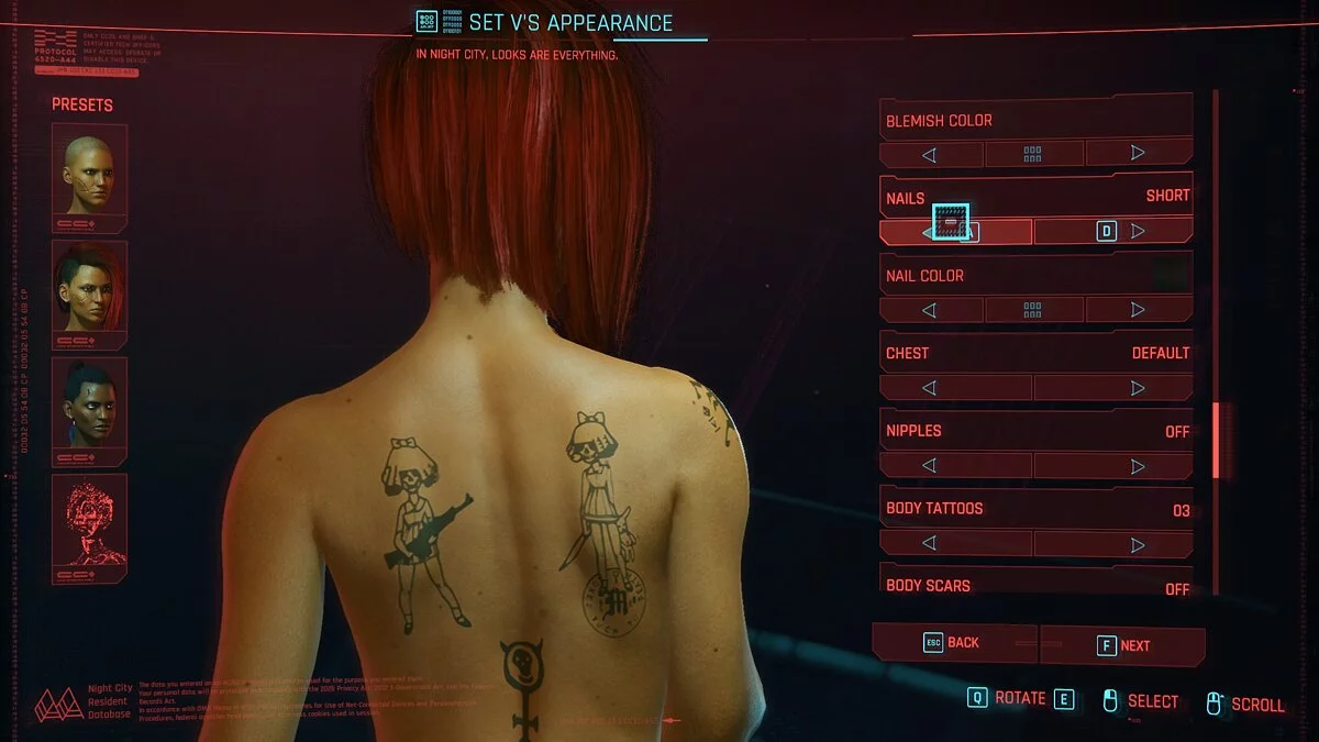 Cyberpunk 2077 — Nuevos tatuajes