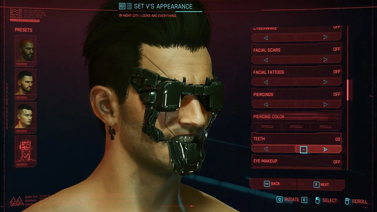 Cyberpunk 2077 — Personalización avanzada de Vi