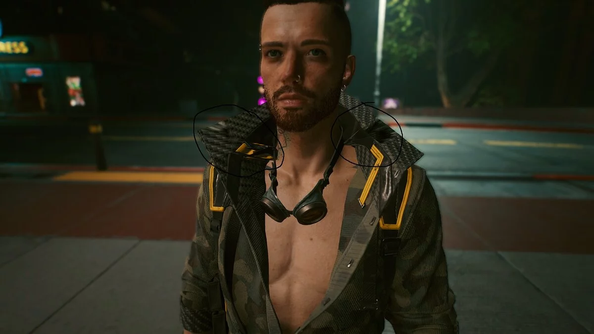 Cyberpunk 2077 — Кулон з кулею замість окулярів на шиї