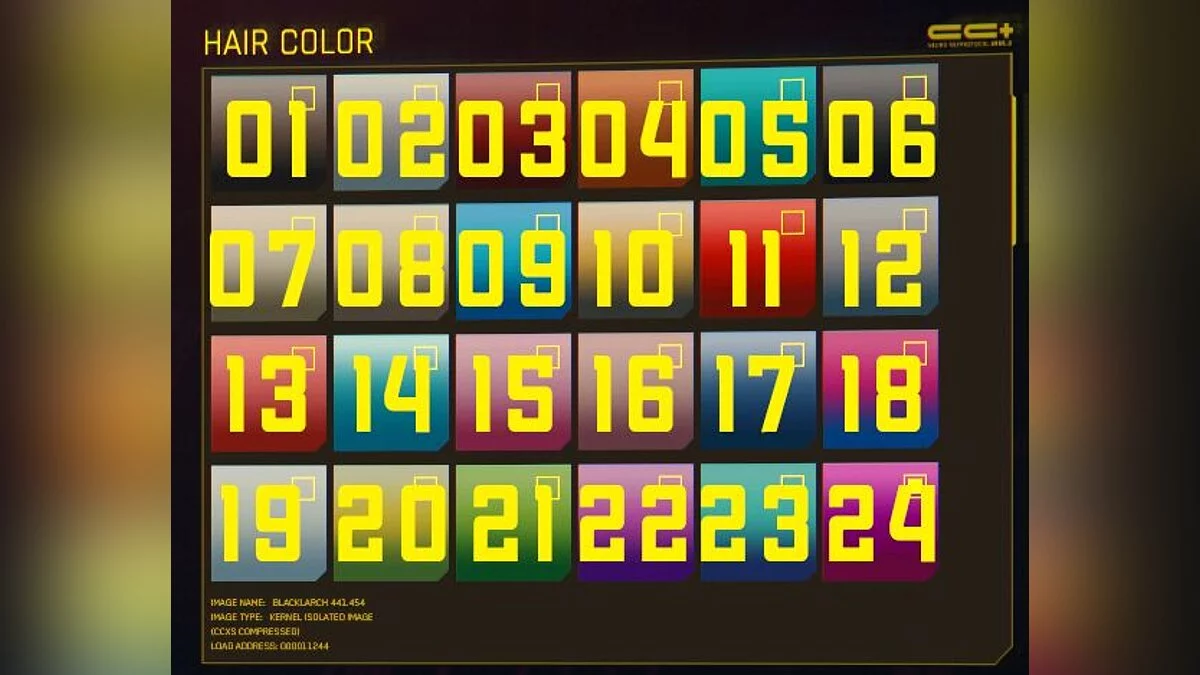 Cyberpunk 2077 — Натуральные цвета для волос