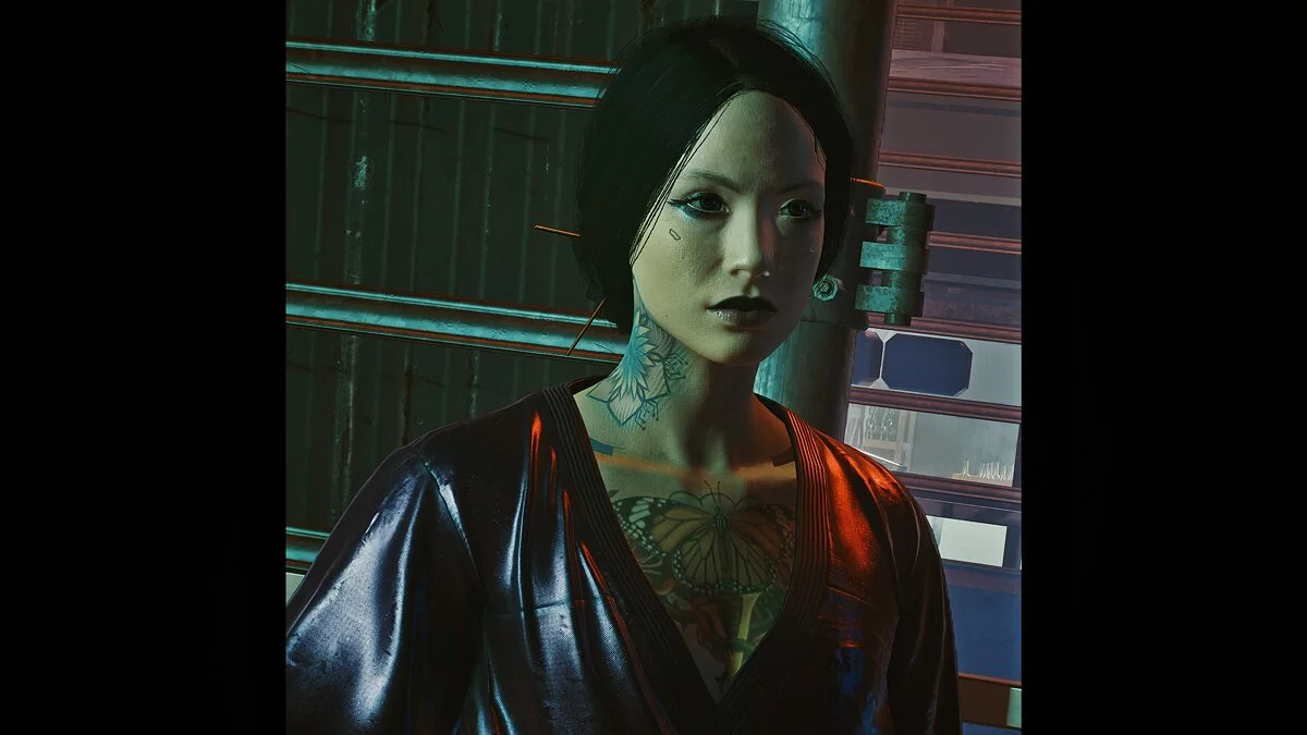 Cyberpunk 2077 — peinado de moño japonés