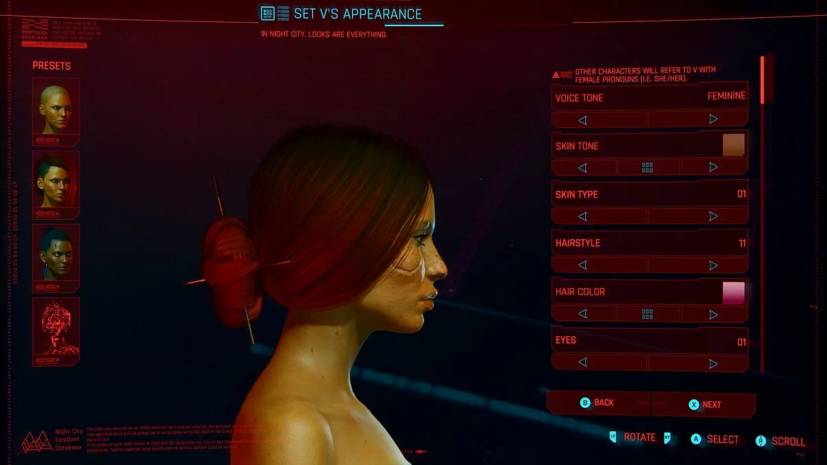 Cyberpunk 2077 — Прическа японский пучок