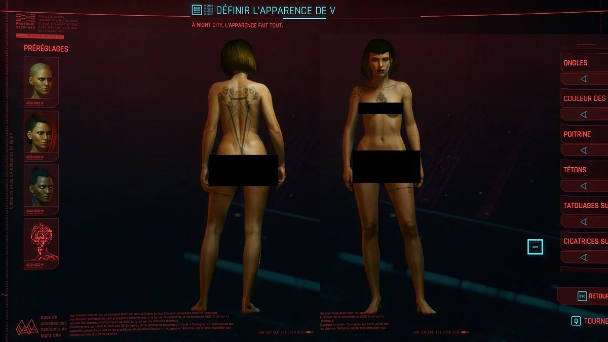 Cyberpunk 2077 — Татуировка на теле для мужчин и женщин