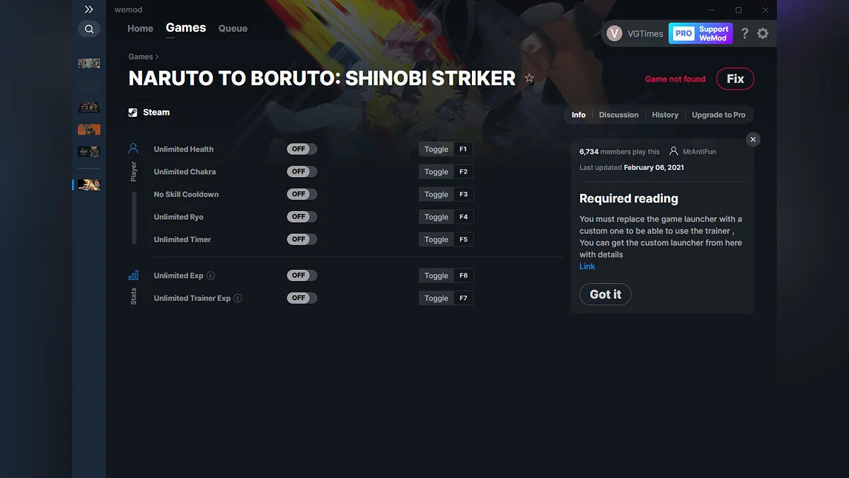 Naruto to Boruto: Shinobi Striker — Trainer (+7) from 02/06/2021 [WeMod]