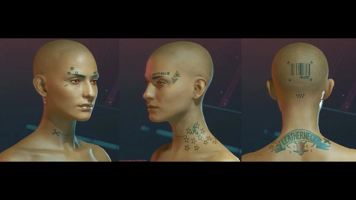 Cyberpunk 2077 — Simplified face tattoos