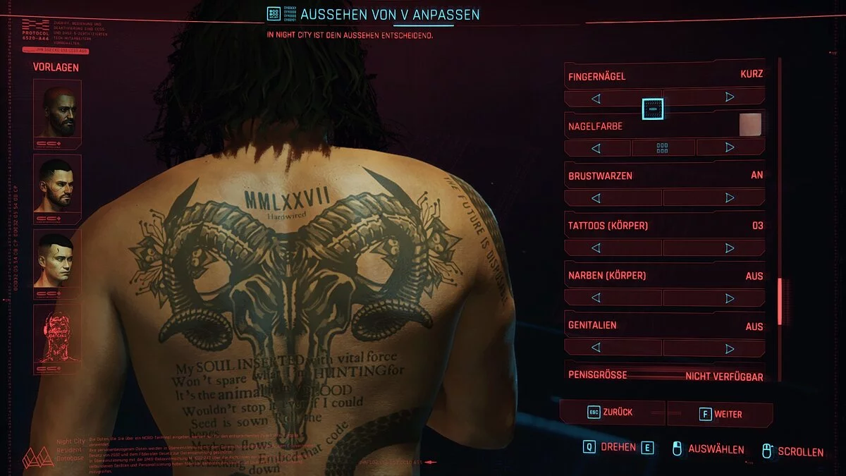 Cyberpunk 2077 — Удаление змеи из татуировки