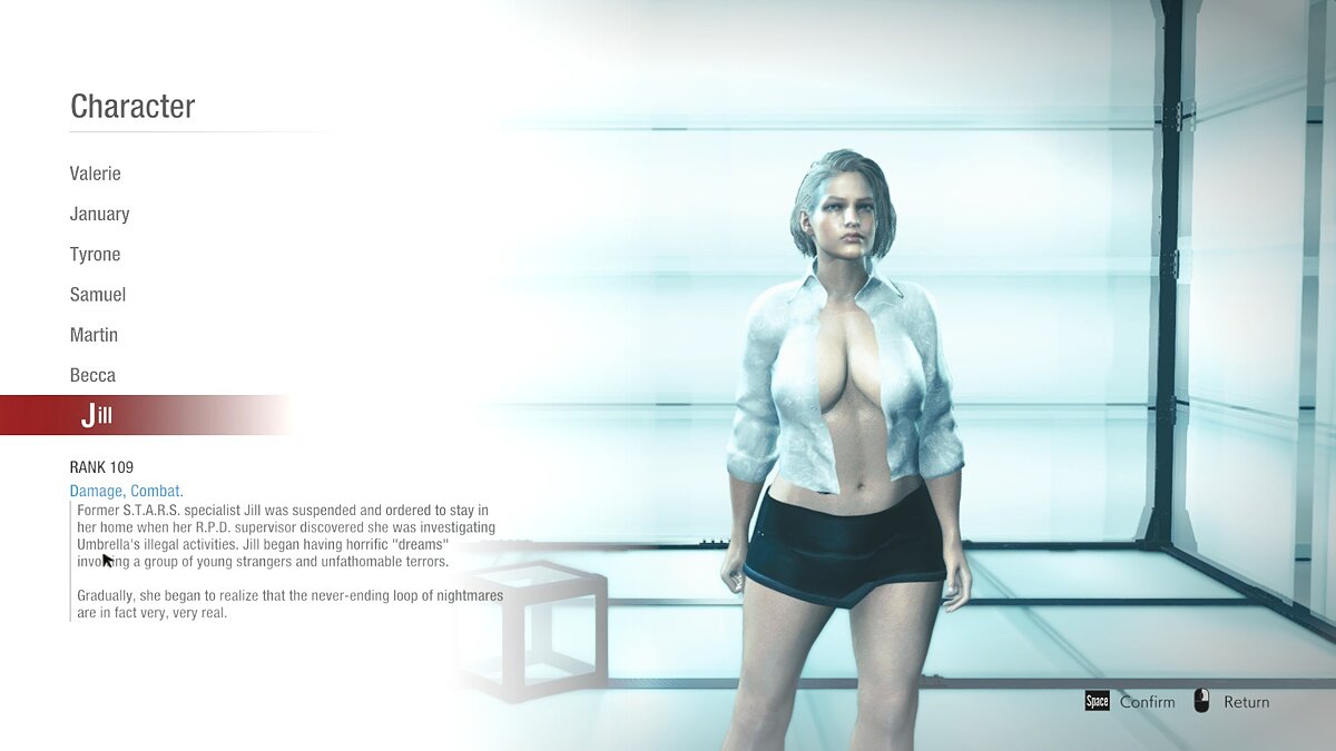 Resident Evil: Resistance — Jill in a sexy blouse